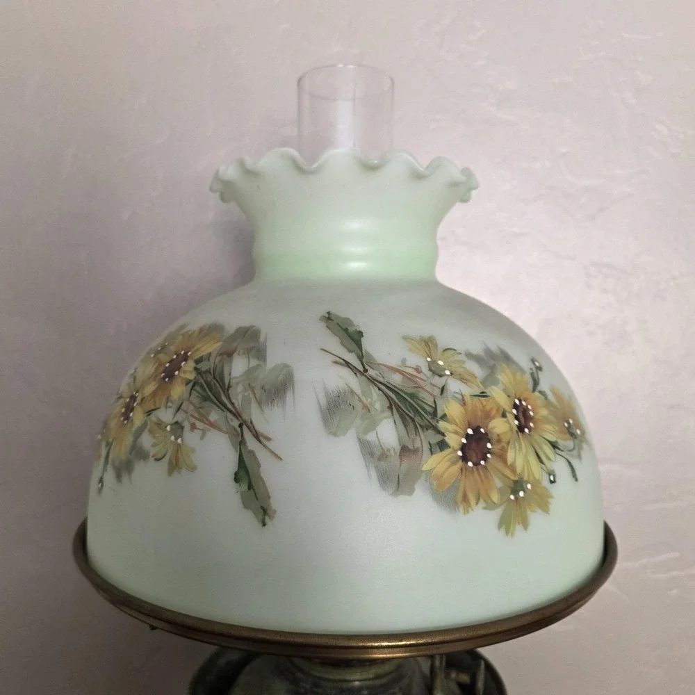 Antique Bradley & Hubbard‎ GWTW Verdigris Parlor Lamp Electric Converted Floral
